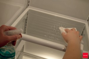 Cleaning fridge shelves