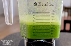 water& spinach in blendtec blender